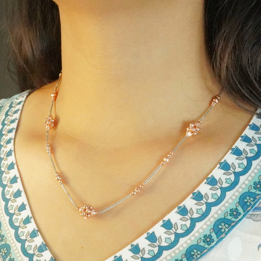 Italian Dual-Tone Floral Beads Chain