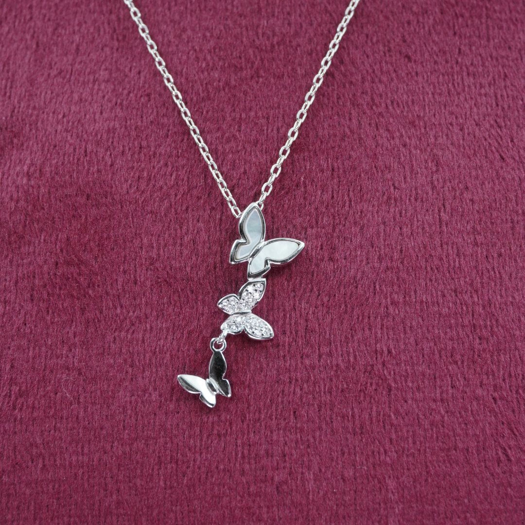 Butterfly Cascade CZ Pendant