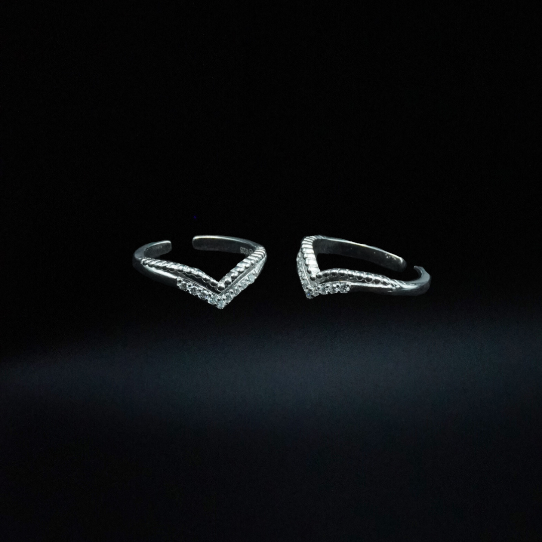 V-Shape CZ Toe Ring