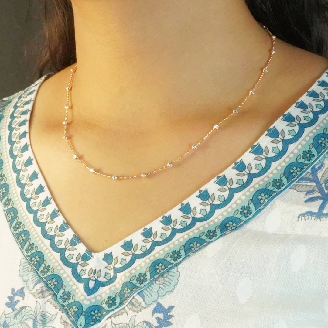 Italian Dual-Tone Diamond-Cut Bead Chain