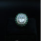 Emerald Halo Big CZ Statement Ring