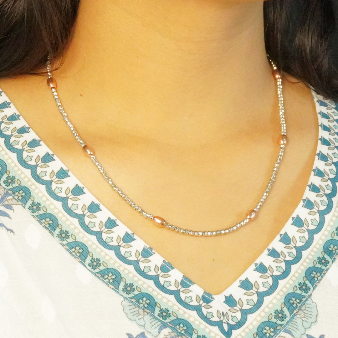 Italian Dual-Tone Beaded Sparkle Chain