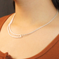 Elegant Pearl & Silver Dual-Strand Chain
