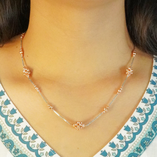 Italian Dual-Tone Floral Beads Chain