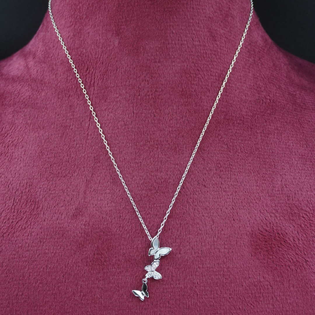 Butterfly Cascade CZ Pendant