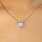 Dual-Tone Heart CZ Pendant (With Tops)