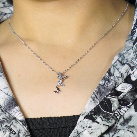 Butterfly Cascade CZ Pendant