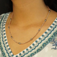 Italian Rose-Gold Sparkle Chain with Silver Beads