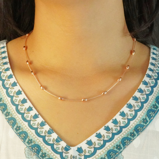Italian Rose Gold Beaded Chain