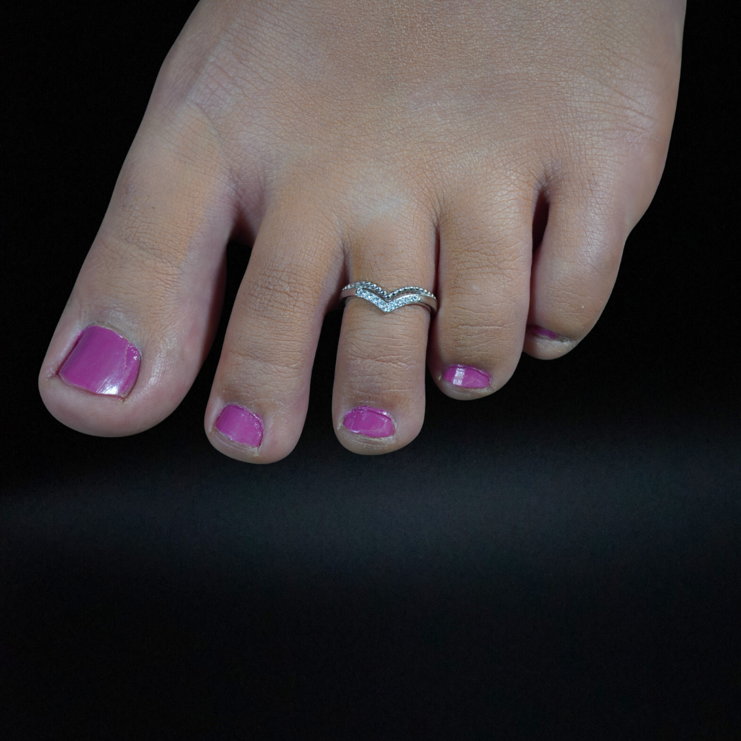 V-Shape CZ Toe Ring