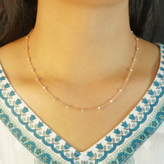 Italian Dual-Tone Diamond-Cut Bead Chain