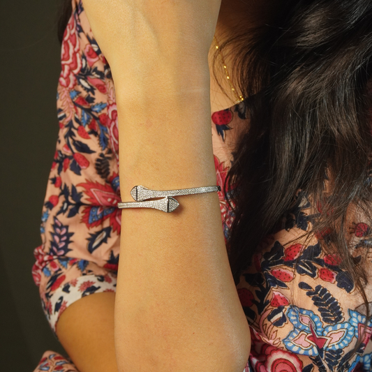 Elegant CZ Arrowhead Open Bracelet